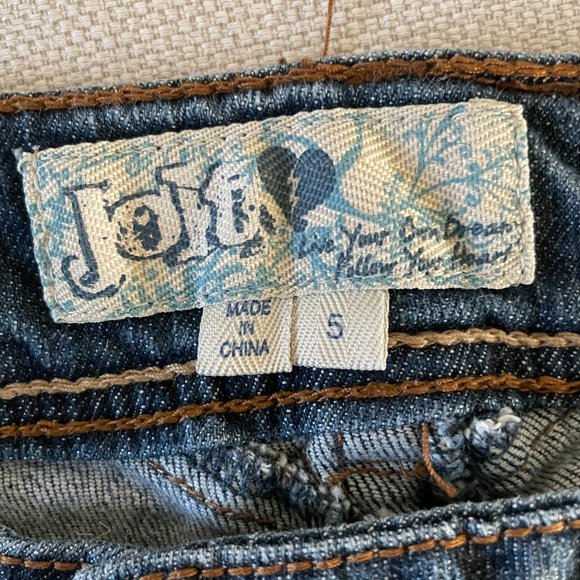 JOLT DISTRESSED JEANS BOOTCUT BUTTON/ZIPPER BACK - Picture 4 of 9